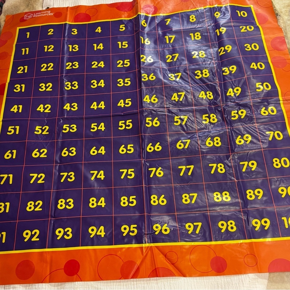 Learning Resources Hip Hoppin Hundred Mat Theme/Education Vinyl Mat Only
